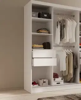 ArtAdrk Šatní skříň TOLA | bílá 200 cm