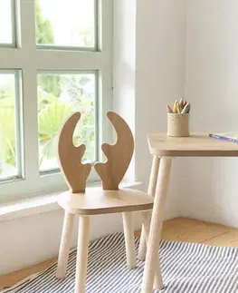 Kid's Table Set Deer One Chair Set - Brown