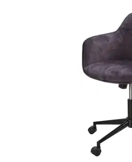 Estila Moderní šedá polohovatelná kancelářská židle Berittal na kolečkách 81-91cm