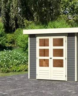 Dřevěný zahradní domek ASKOLA 3,5 s přístavkem 240 Lanitplast