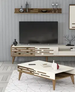 Living Room Furniture Set Valensiya - Walnut, Cream