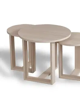 Odkládací stolek Mira Oak, 3 ks