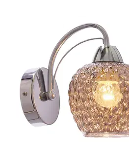 TOBIAS chromová nástěnná lampa 1x40W E27 kouřové stínidlo