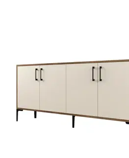 Konzolový stolek Kiev - Walnut, Cream