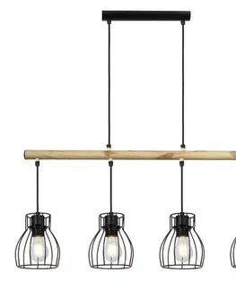 Závěsná lampa černá 4x60W Bernita - POSLEDNÍ KUS