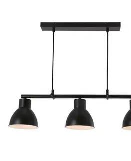 INEZZ 3x60W E27 černá závěsná lampa, moderní stropní svítidlo se třemi stínidly do obývacího pokoje, jídelny nebo kuchyně, loftový a industriální styl