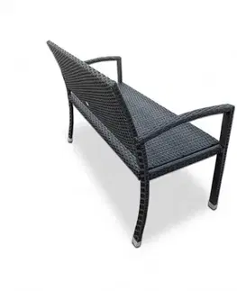 Zahradní lavice D3286 polyratan černá Dekorhome