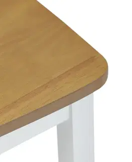 Jídelní set z masivu 5 ks, dub, bílá