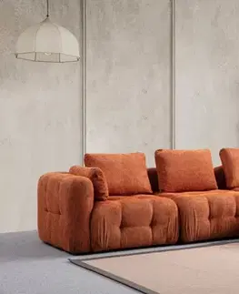 Rohová sedací souprava Amaris 3 Seater With Pouffe - Orange