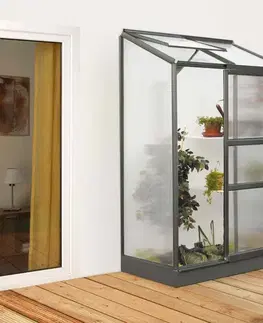 Skleník ke stěně IDA 900 černý Dekorhome