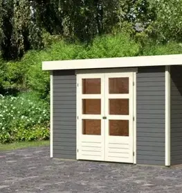 Dřevěný zahradní domek ASKOLA 5 s přístavkem 280 Lanitplast