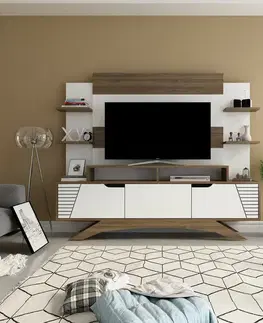 Televizní stěna Deparo Walnut and White