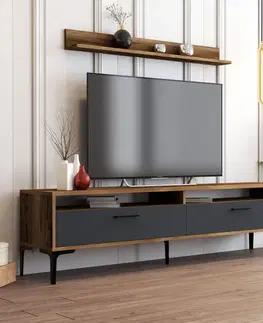 TV stěna / Sestava pod TV Istanbul - Walnut, Anthracite