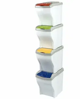 Koš na tříděný odpad Poker set 20 l, 4 ks, bílá