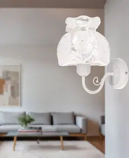 ROSSINI bílá nástěnná lampa 1x40W E27 bílé stínidlo
