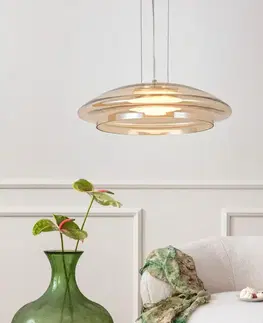 Lampa wisząca Ombre 34 szklana klosz bursztynowy biały pojedyncza GX53
