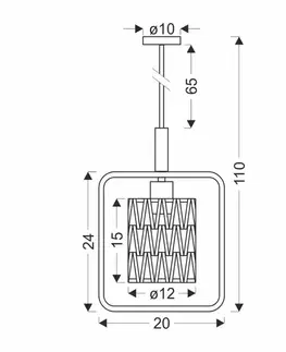 Závěsná lampa Crown, černá, 1x40W, E27, béžové stínidlo