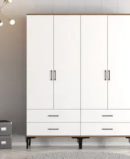 Šatní skříň Kumsal TT - Walnut, White