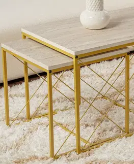 Konferenční stolek Defne Gold Travertine