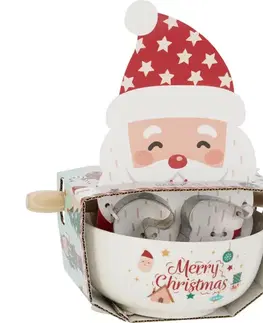Vánoční sada na pečení Santa – miska, váleček, vykrajovátka