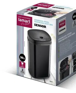 Lamart LT8111 Bezdotykový koš Sensor 30 l, černá, 30 l