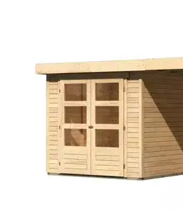 Dřevěný zahradní domek ASKOLA 2 s přístavkem 280 Lanitplast