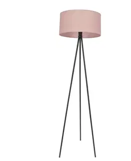 Stojací lampa SHANTI černá 1x40W E27 stínidlo vřes