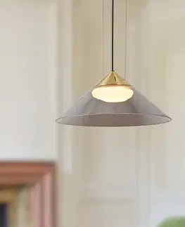 Lampa wisząca Presto 34 szklana złota z kloszem dymionym nad stół GX53