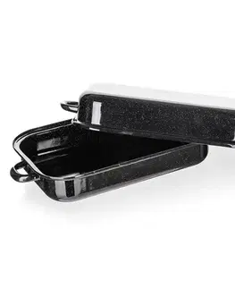 Banquet 2dílný hranatý smaltovaný pekáč CULINARIA Black, 35 cm