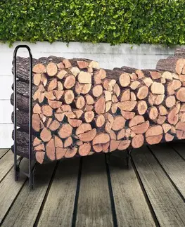 Stojan na palivové dřevo s plachtou, 244 x 118 x 38 cm