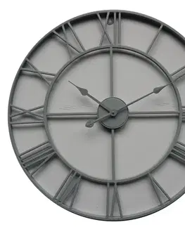 Estila Retro designové nástěnné hodiny Edon z kovu v šedé barvě 70cm