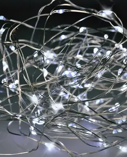Solight 1V54-W Vánoční řetěz 100 LED, stříbrný drát 10 m, studená bílá