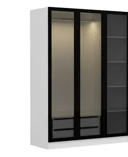 Šatní skříň Kale White Black - 2274