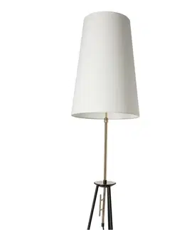 Stojací lampa TAFLO černo-zlatá 1xE27 stínidlo bílé