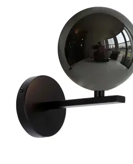 Nástěnná lampa Kama černá+zlatá 1x28 G9 grafitové stínidlo