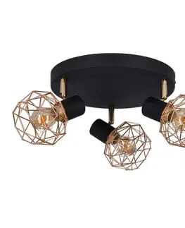 Stropní lampa plafond černé stínidlo zlaté Acrobat