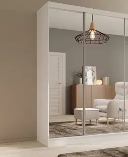 ArtAdrk Šatní skříň TOLA | bílá 200 cm