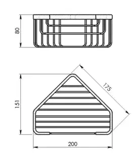 Gedy SMART rohová polička do sprchy, 200x80x151, bronz 2483-44