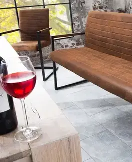 Estila Designová prošívaná lavice Imperial 160cm hnědá