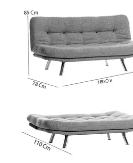 Trojmístná rozkládací pohovka Misa Small Sofabed - Light Grey
