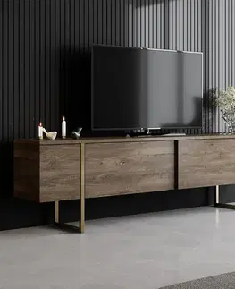 Televizní stolek Luxe Walnut and Gold