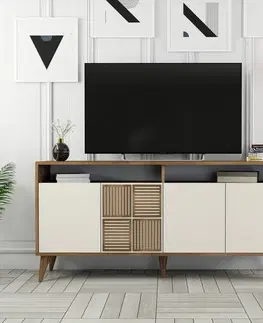 Skříňka Milan Walnut and Cream