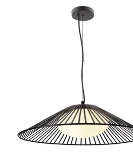 Lampa wisząca Sonte 60 czarna z białym kloszem nad stół GX53