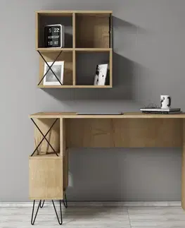 Psací stůl s knihovnou Extra 2 - Oak