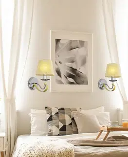 Nástěnná lampa chrom/stínidlo se zlatým vláknem E14 40W Diva