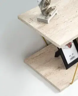 TV stolek Canaz - Gold, Travertine