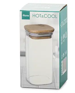 4Home Skleněná dóza na potraviny s víkem Bamboo, 300 ml, 300 ml