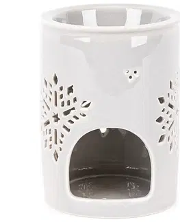 Porcelánová aromalampa Snow flower béžová, 8,5 x 12 cm