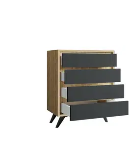 Komoda Suvera Oak and Anthracite