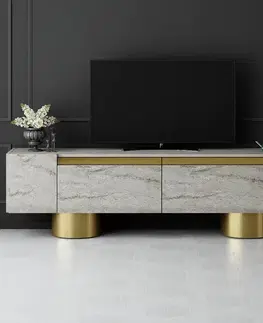Televizní stolek Bohem Travertine and Gold